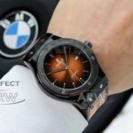 Perfect Replica Hublot Classic Fusion Black Steel Case Dark Brown Face 42mm Watch